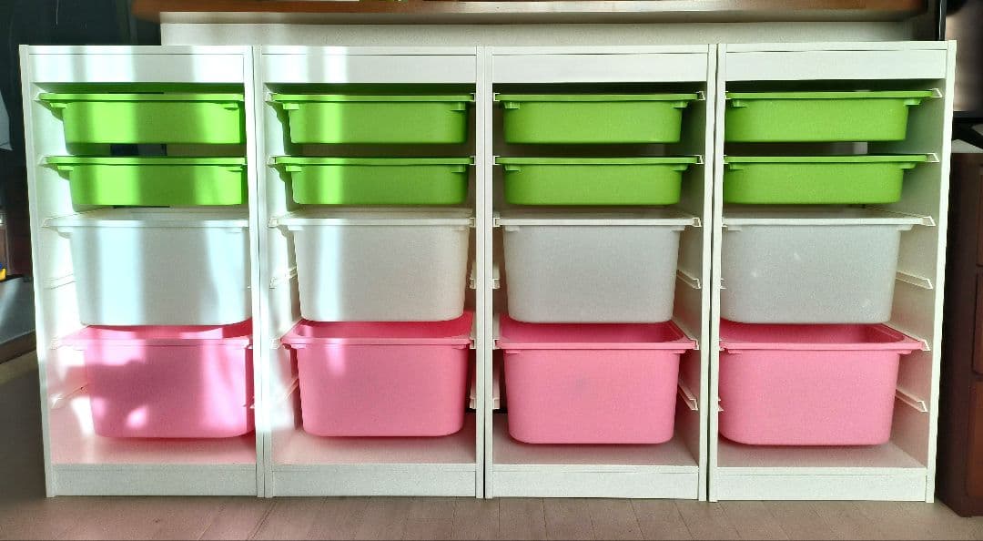 IKEA トロファスト フレーム白 収納ボックス付き　4棚　セット