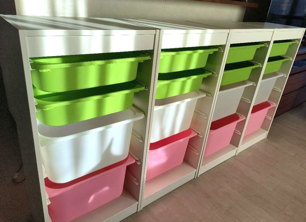 IKEA トロファスト フレーム白 収納ボックス付き　4棚　セット