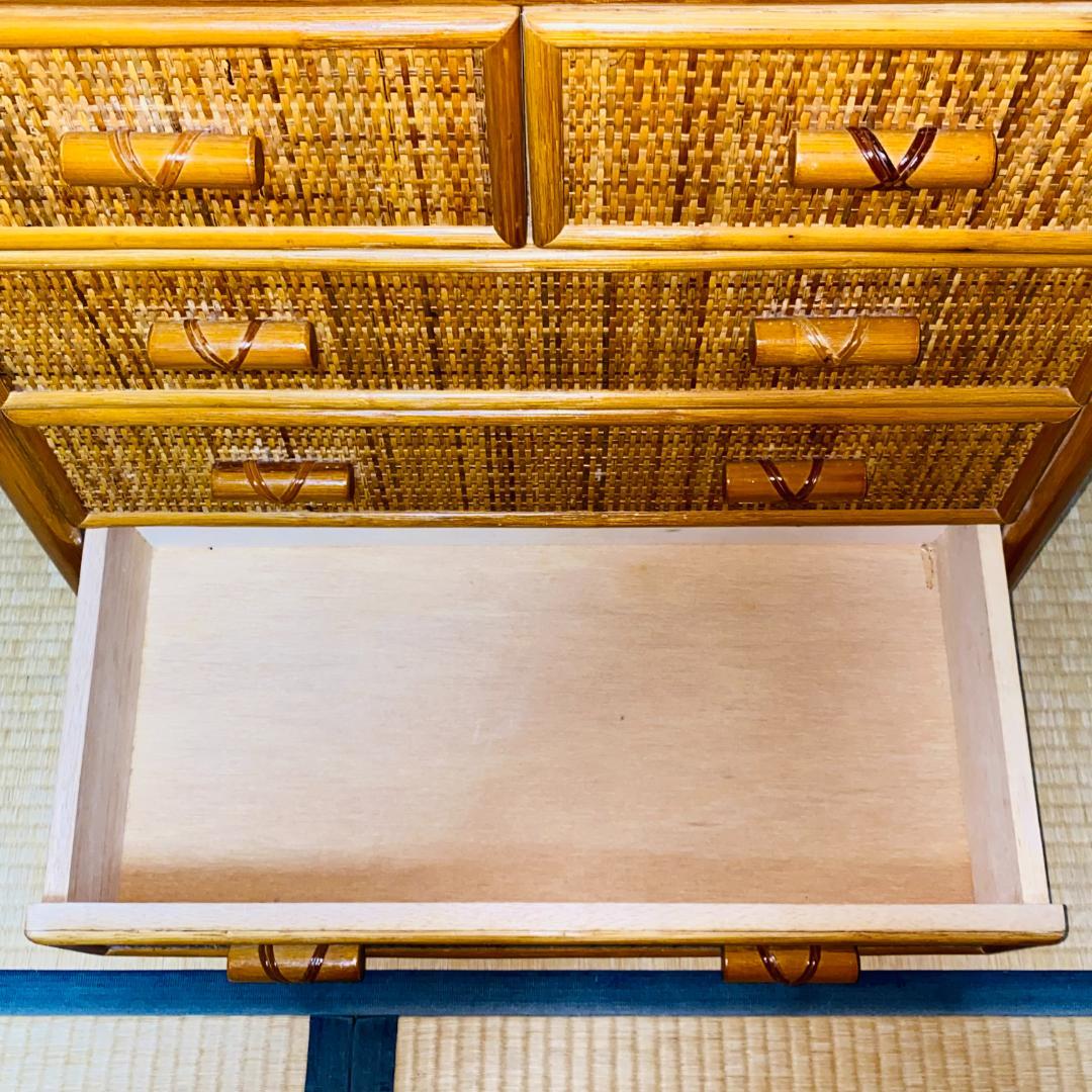 ラタン 籐 棚 チェスト 4段 W65.5cm D36cm H77cm 送料込み