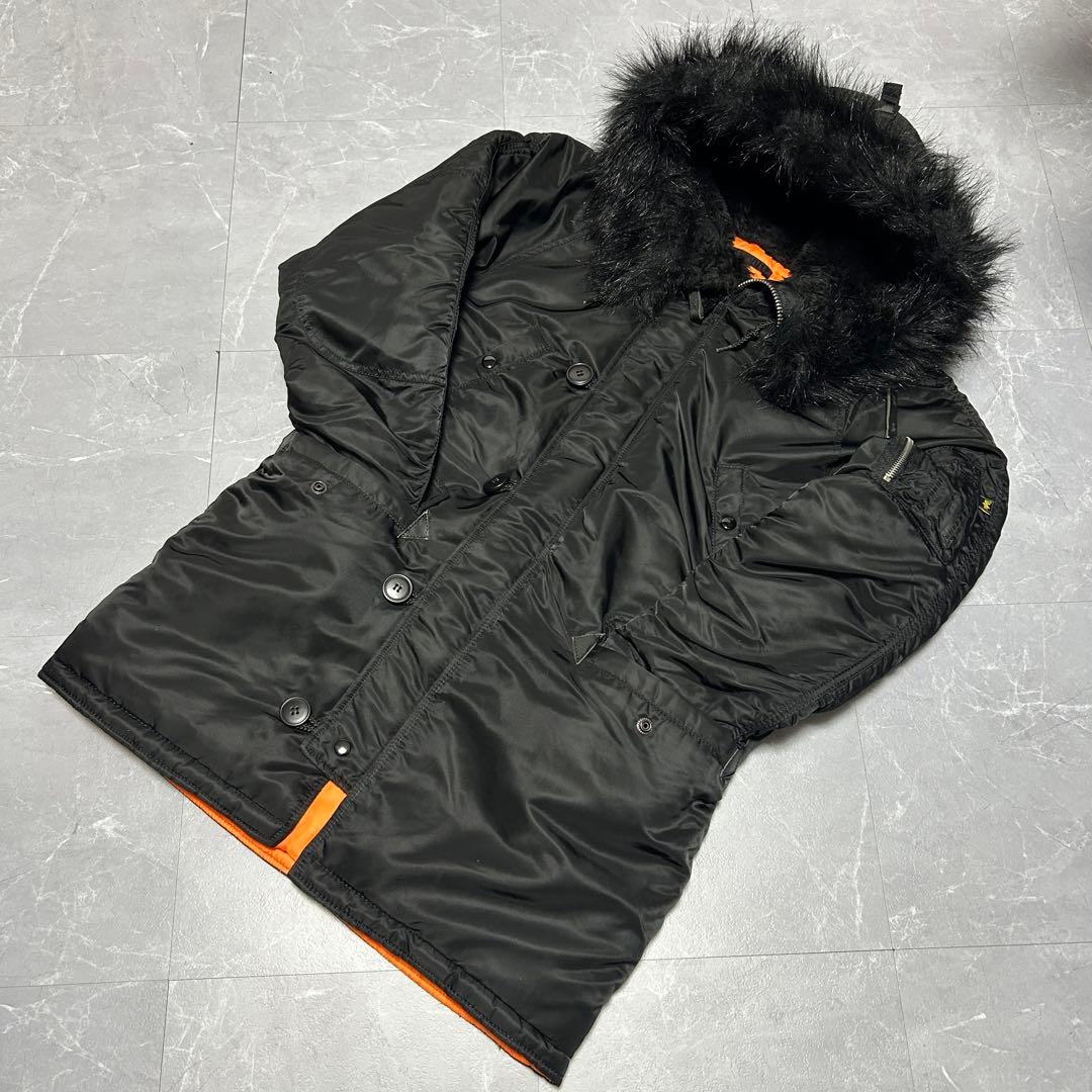 ☆極美品☆【ALPHA】N-3B フライトジャケット 2Way メンズ ブラック