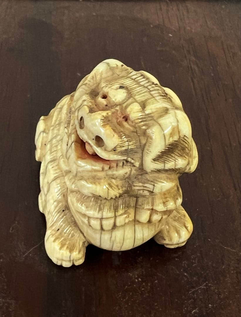 根付　獅子　彫刻　H9-4