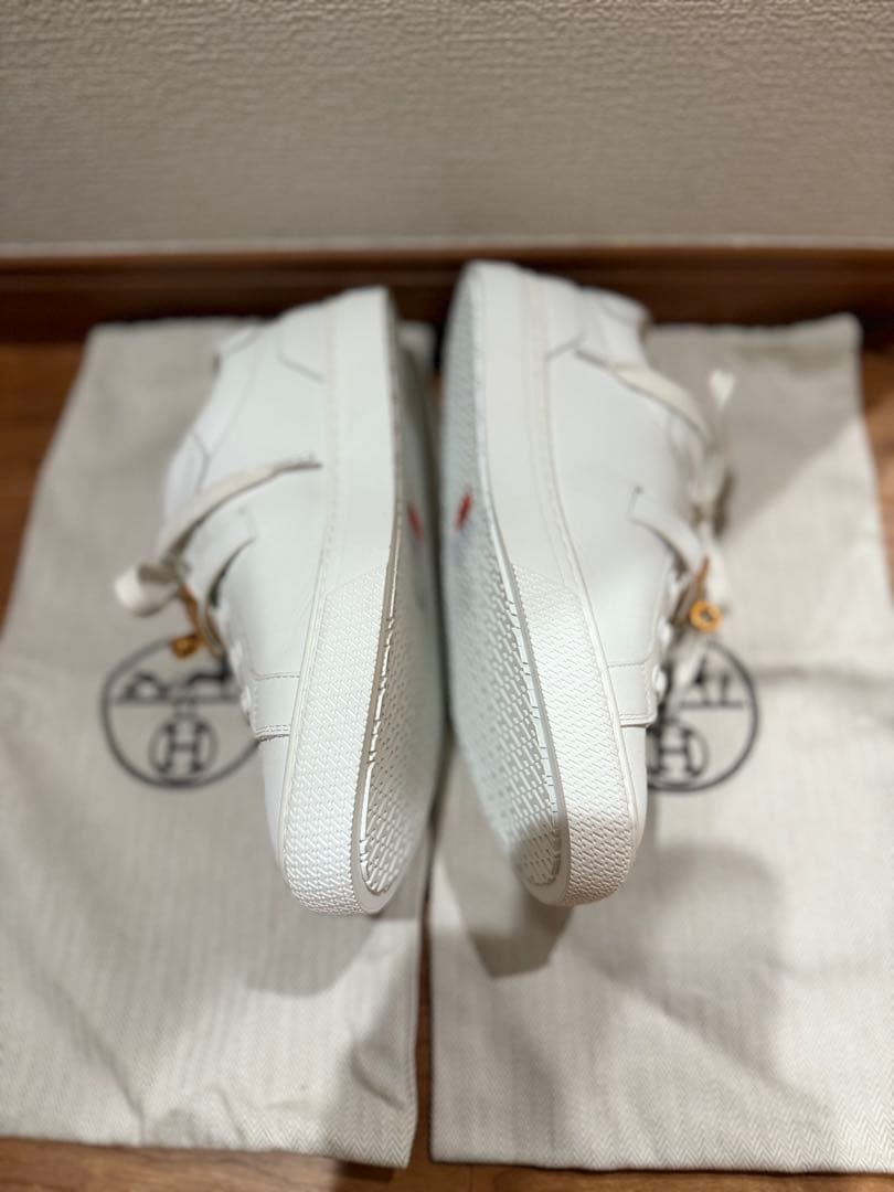 期間限定SALE✨HERMES ホワイト レザー スニーカー　23cm