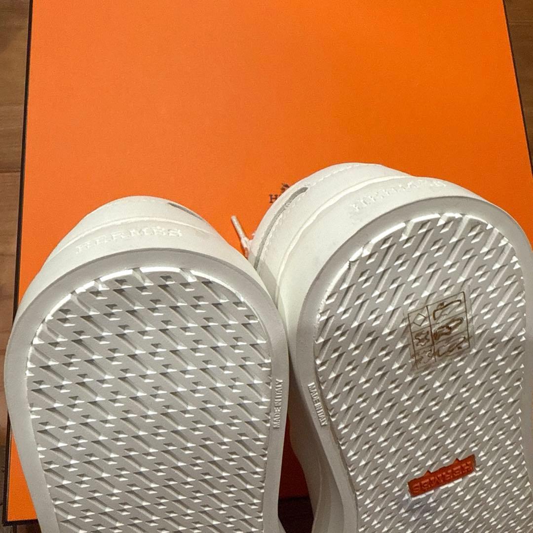 期間限定SALE✨HERMES ホワイト レザー スニーカー　23cm