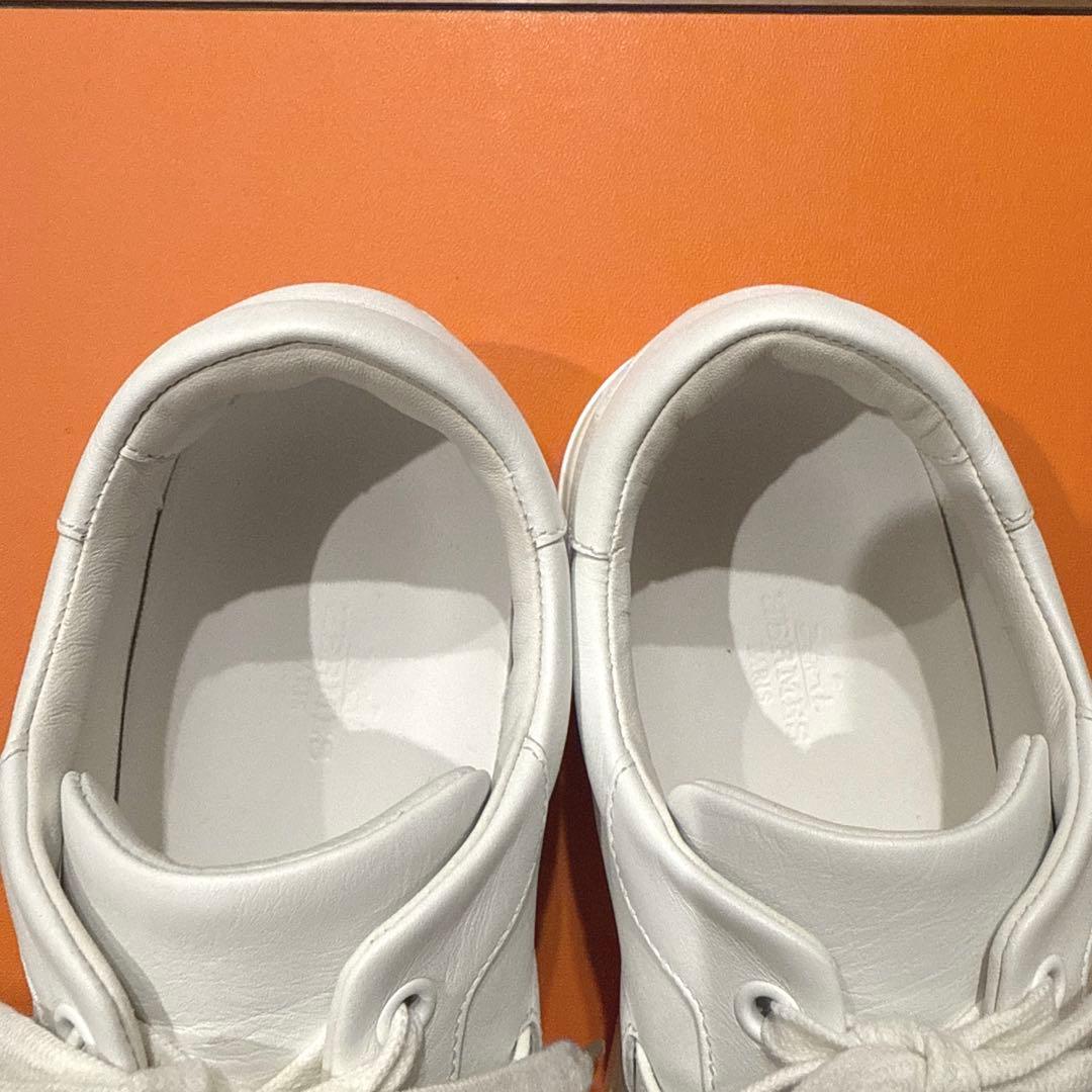 期間限定SALE✨HERMES ホワイト レザー スニーカー　23cm