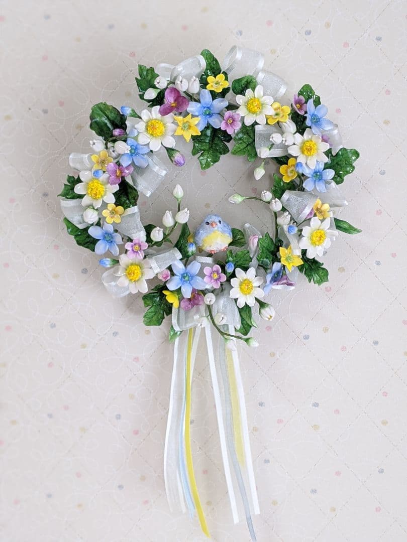 【ひろりん】クレイフラワー♡リース♡ハンドメイド