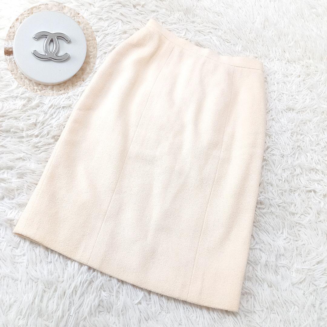 【美品】　CHANEL　シャネル　ココマーク　3連ボタン　ツイードスカート　36