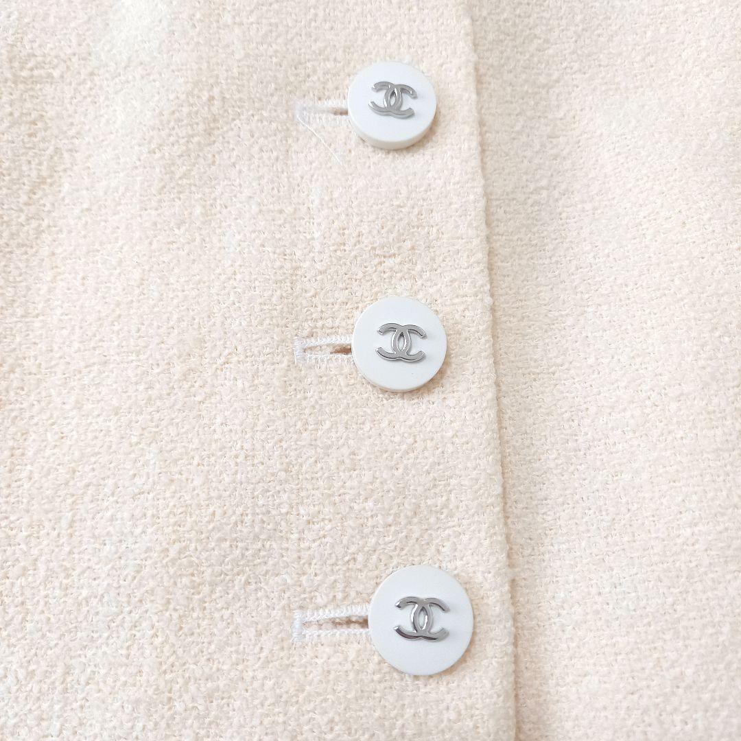 【美品】　CHANEL　シャネル　ココマーク　3連ボタン　ツイードスカート　36
