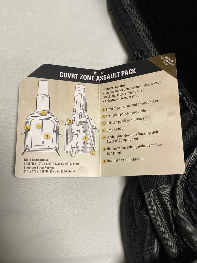 5.11タクティカル COVRT Zone アサルトパック 新品56971