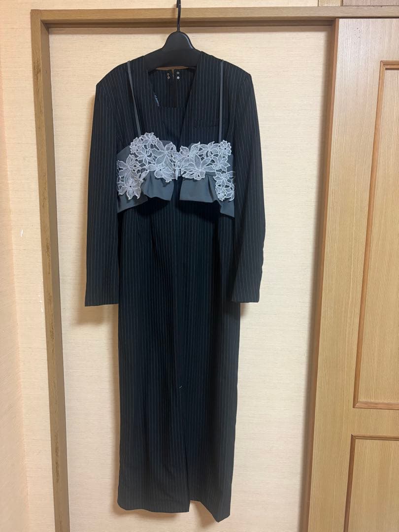 andresd ピンストライプテイラードビスチェドレス