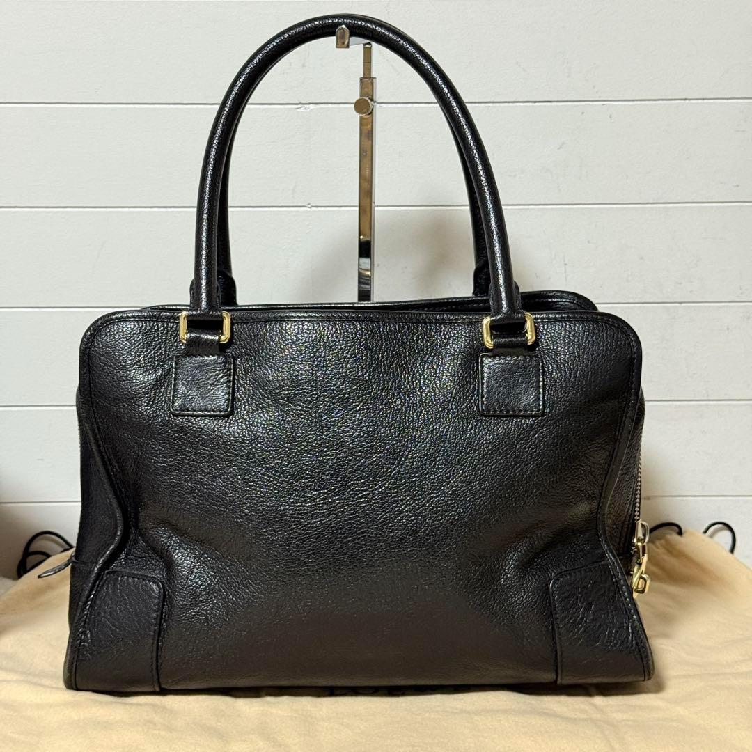 極美品✨LOEWE ロエベ アマソナ 36 ハンドバッグ レザー シボ革　黒