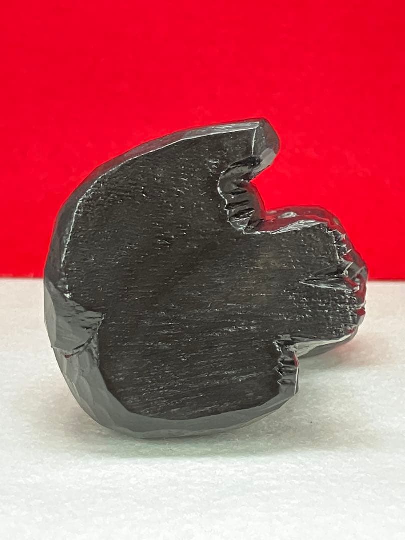 黒猫（小）（座り）3体　木彫り　置物