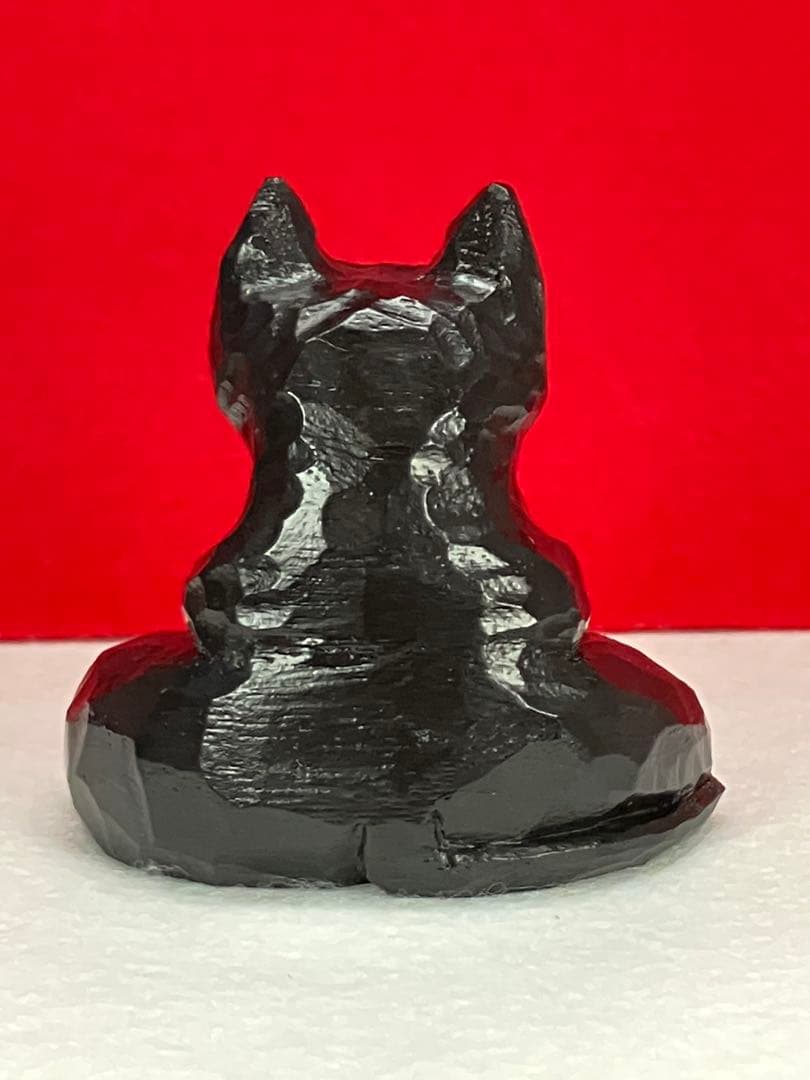 黒猫（小）（座り）3体　木彫り　置物