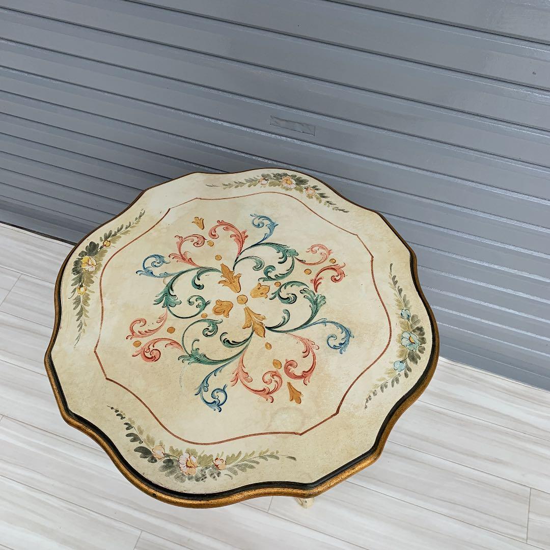 ヴィンテージ イタリア　白家具　カフェテーブル