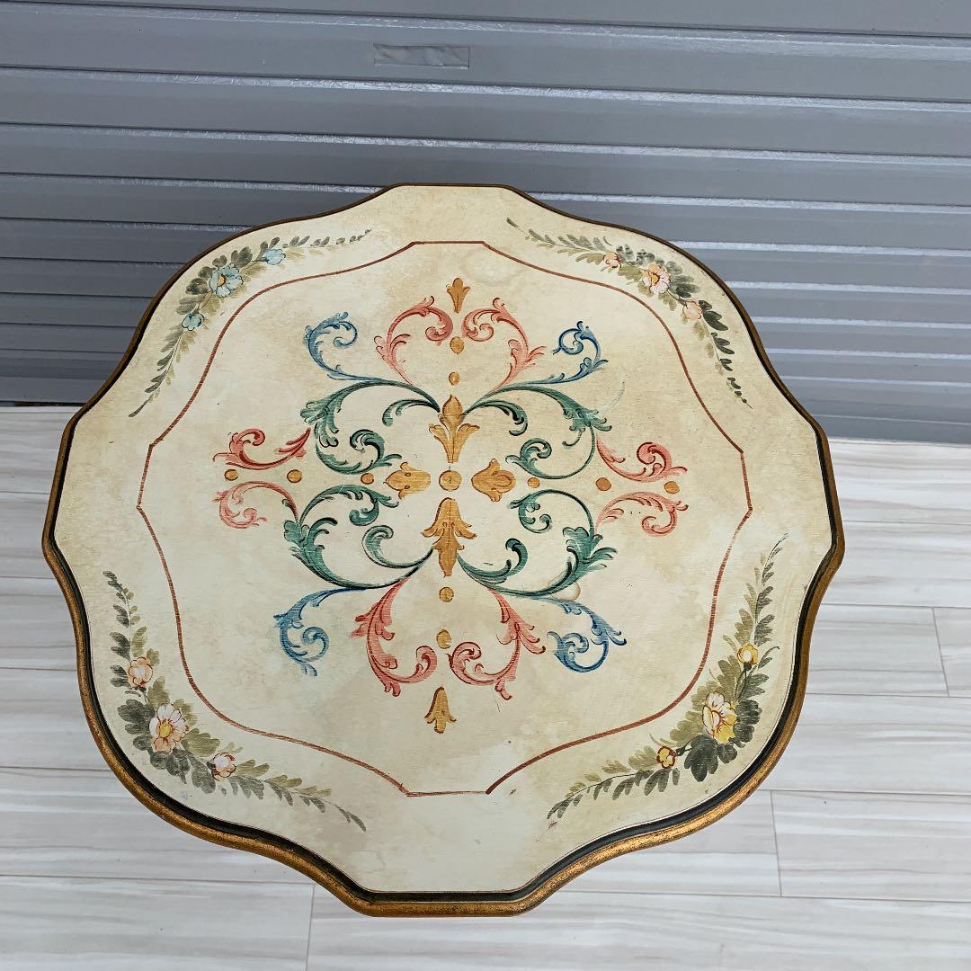 ヴィンテージ イタリア　白家具　カフェテーブル