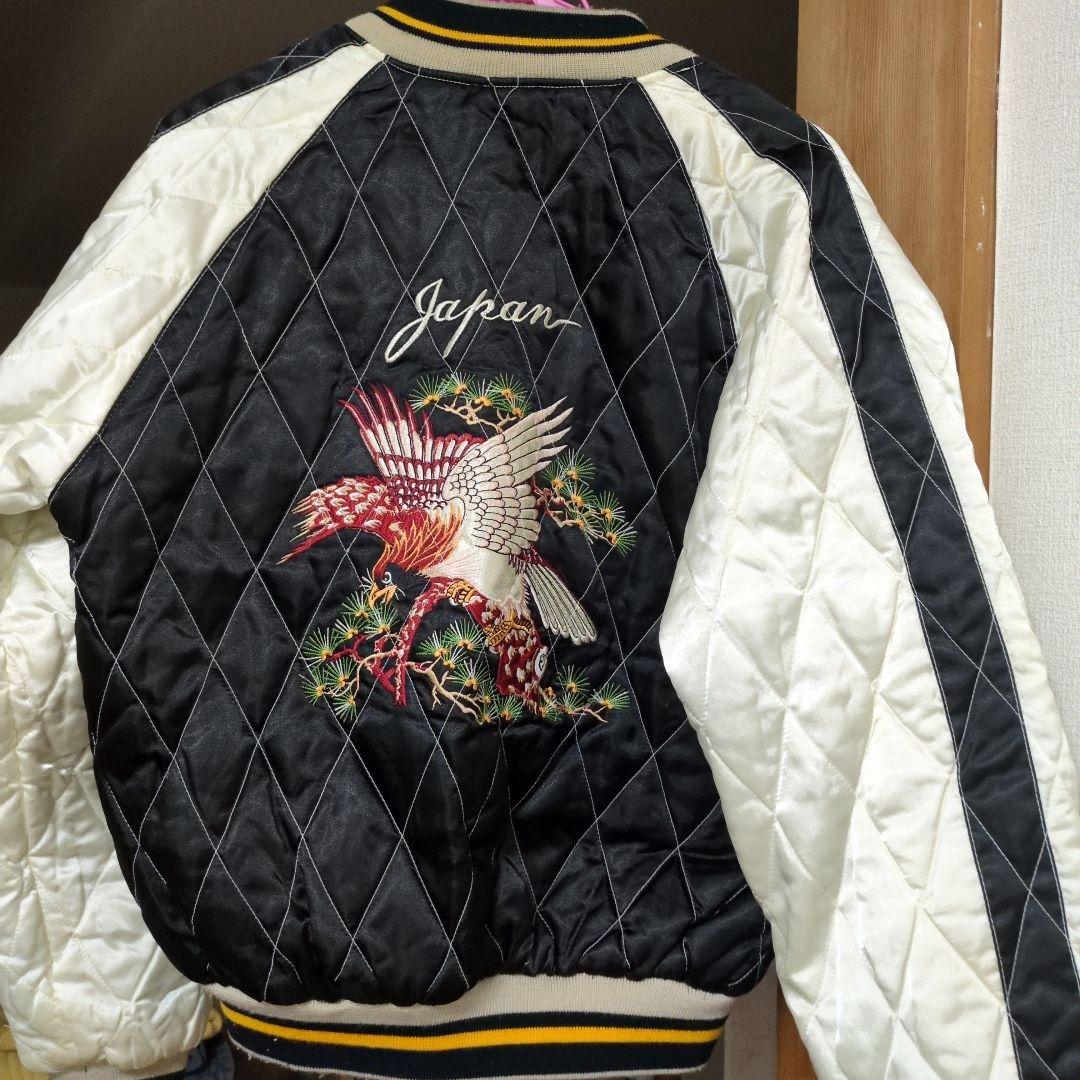 スカジャン 赤い悪魔 刺繍 黒