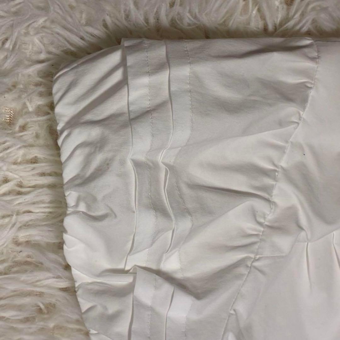 ヨーコチャン パフ袖 半袖ブラウス バックギャザー フレア ホワイト 38