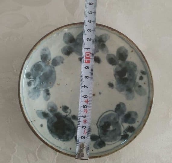 市野吉記さん　コウホ窯　丸皿　約14cm 青色花模様