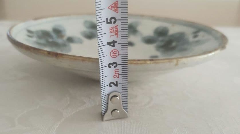 市野吉記さん　コウホ窯　丸皿　約14cm 青色花模様