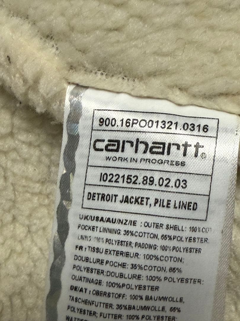 カーハートWIP デトロイトジャケット　ボア　Lサイズ