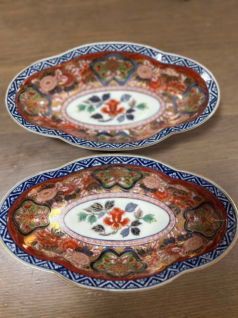 有田焼極錦古伊万里　金彩舟形皿 日肥其泉　昭和年製　賞美堂