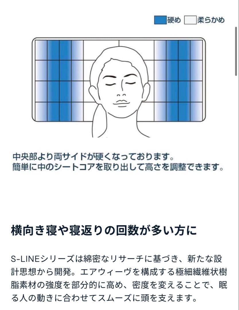 エアウィーヴ ピロー S-LINE