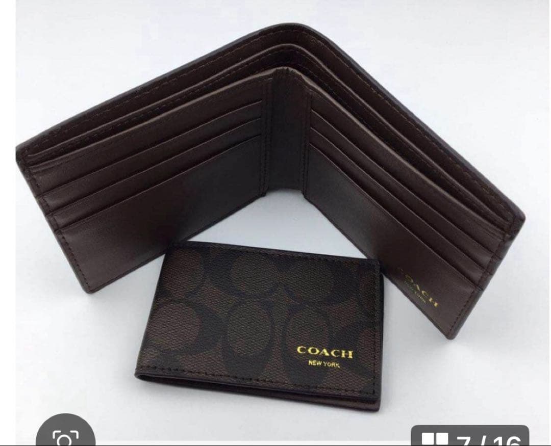コーチCOACH二つ折り財布メンズブラックシグネチャーロングジップ贈り物　新品