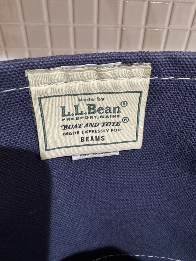 【美品】エルエルビーン×ビームス トートバッグ ボートアンドトート ネイビー M