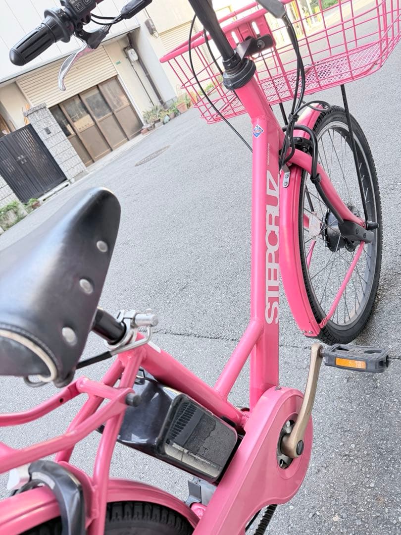 大阪府　ブリヂストン　電動アシスト自転車 ピンク