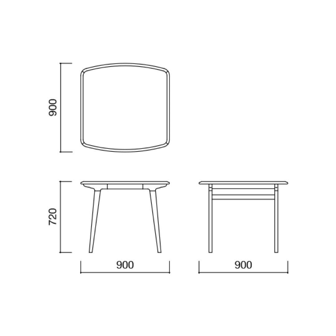 IDEE イデー IKI ダイニングテーブル 900