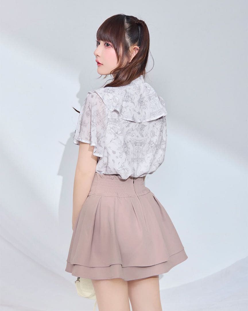 新品未使用　ミシェルマカロン　ロイヤルフルールケープブラウス　フリーサイズ
