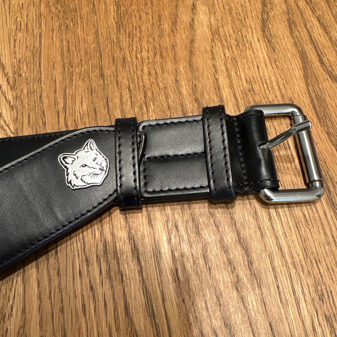 MAISON KITSUNÉ 黒色レザー ベルト