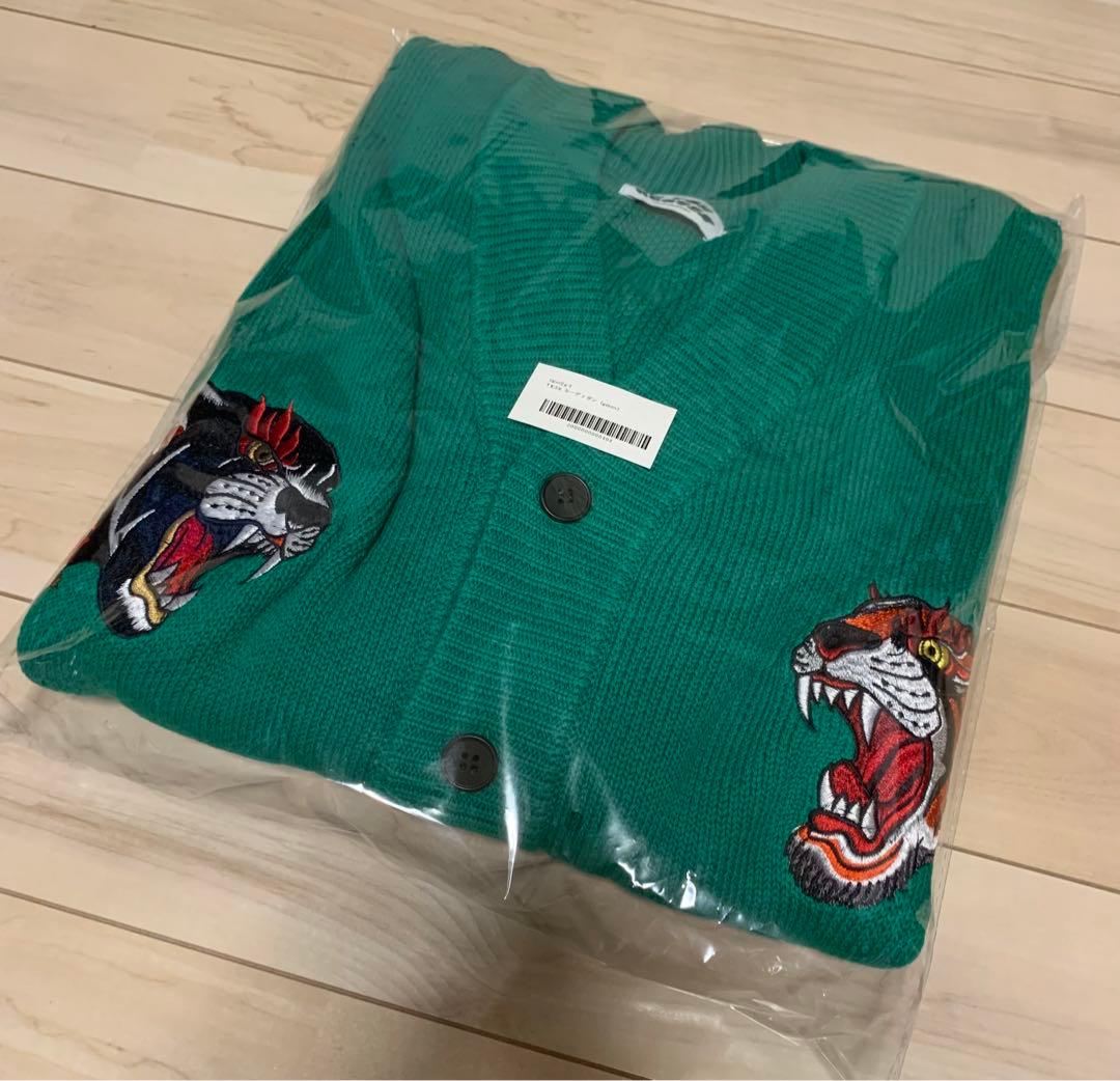 【新品未開封】チュウカタベタイTIGER KNIT cardigan/green