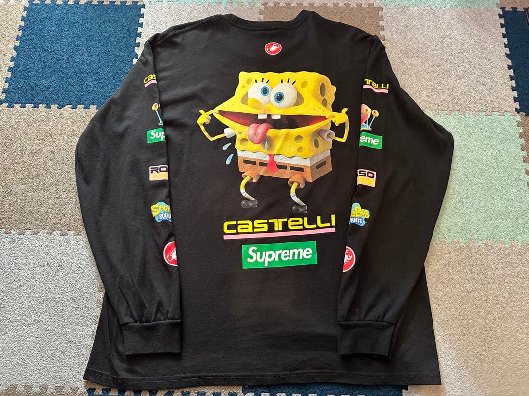 美中古 Supreme スポンジボブ ロンT 黒