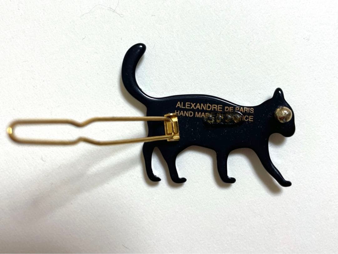 ALEXANDRE DE PARIS アレクサンドルドゥパリ 黒猫　ヘアピン