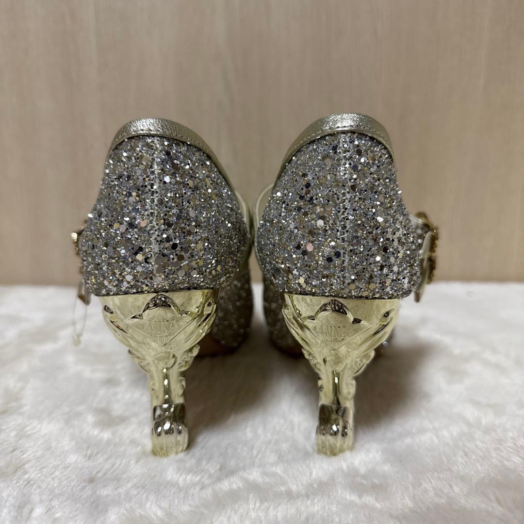【新品・未使用】ANNA SUI シルバー グリッターパンプス