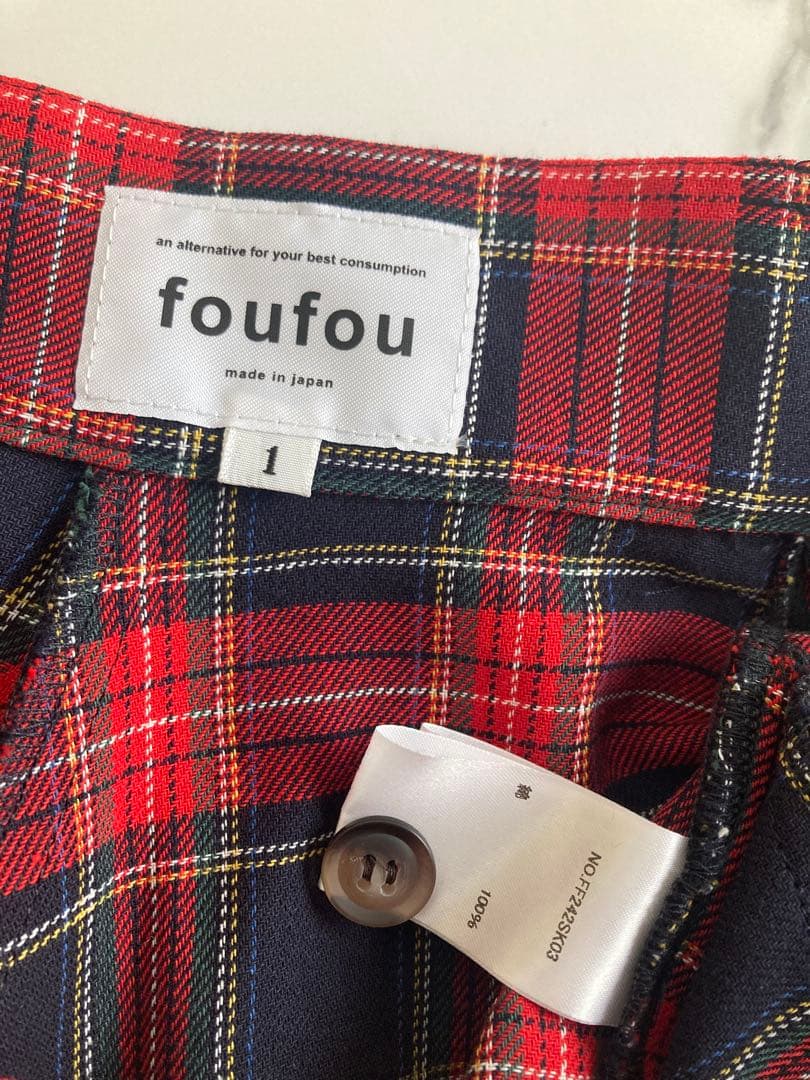 foufou ロイヤルタータンチェックフレアスカート サイズ1