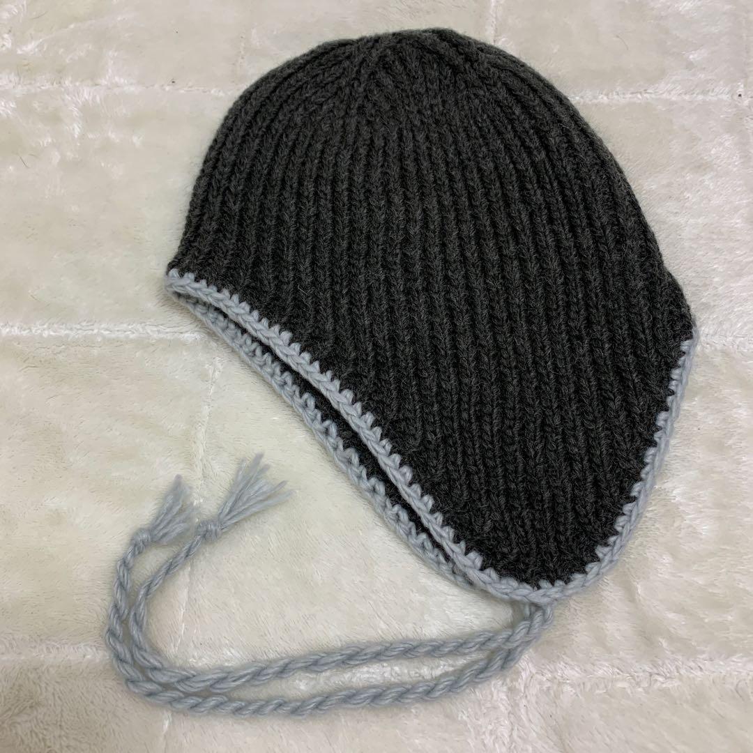 お引越しの為　EAR FLAP KNITCAP グレー