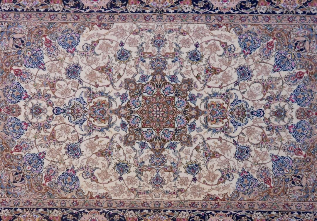 170万ノット！輝く、多色織絨毯！本場イラン産150×225cm‐201011