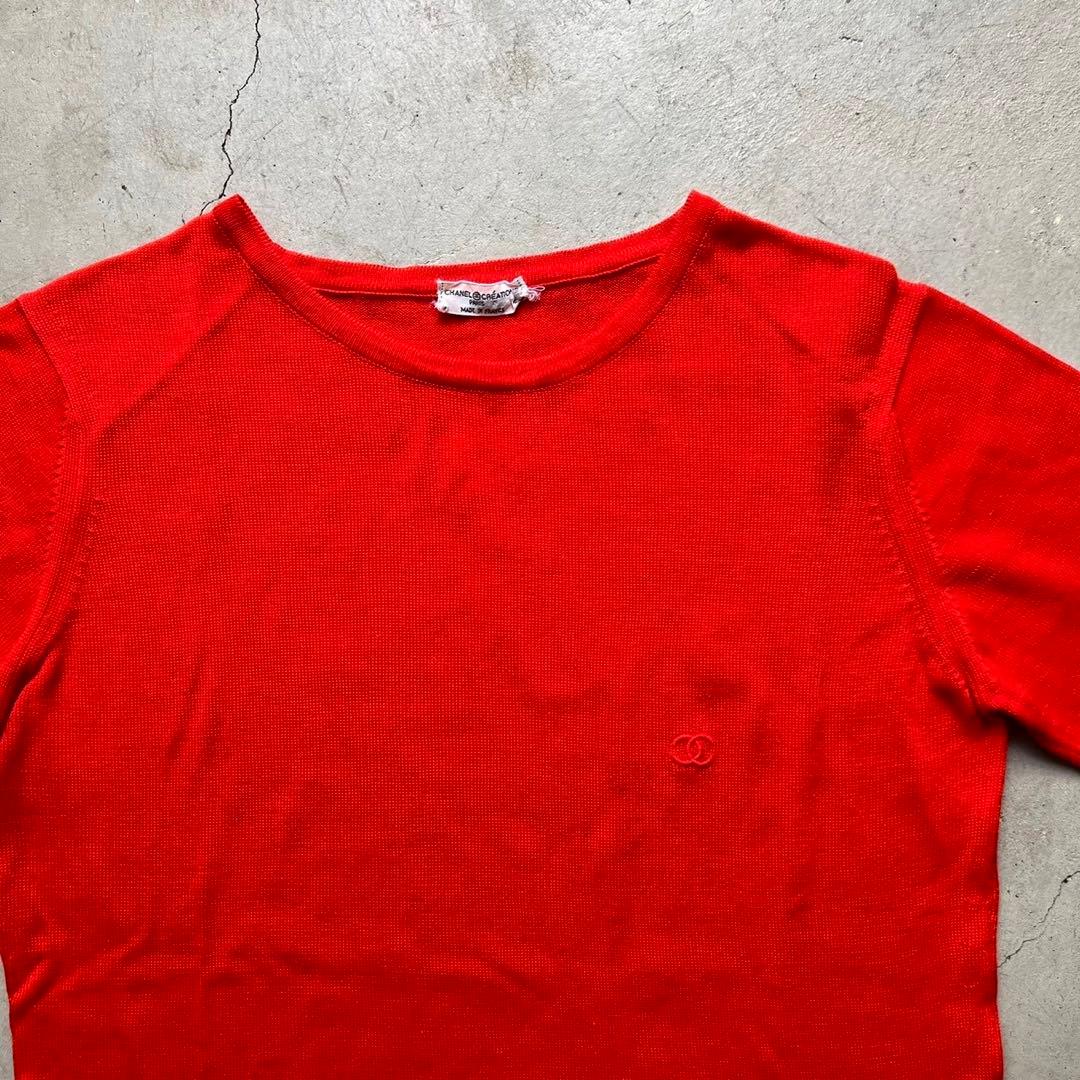 chanel 70s ビンテージシャネル 刺繍ロゴ tシャツ ピチt