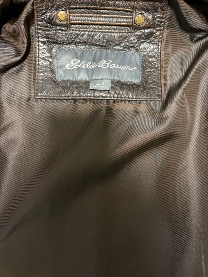 00s Eddie Bauer レザージャケット シングル ダークブラウン