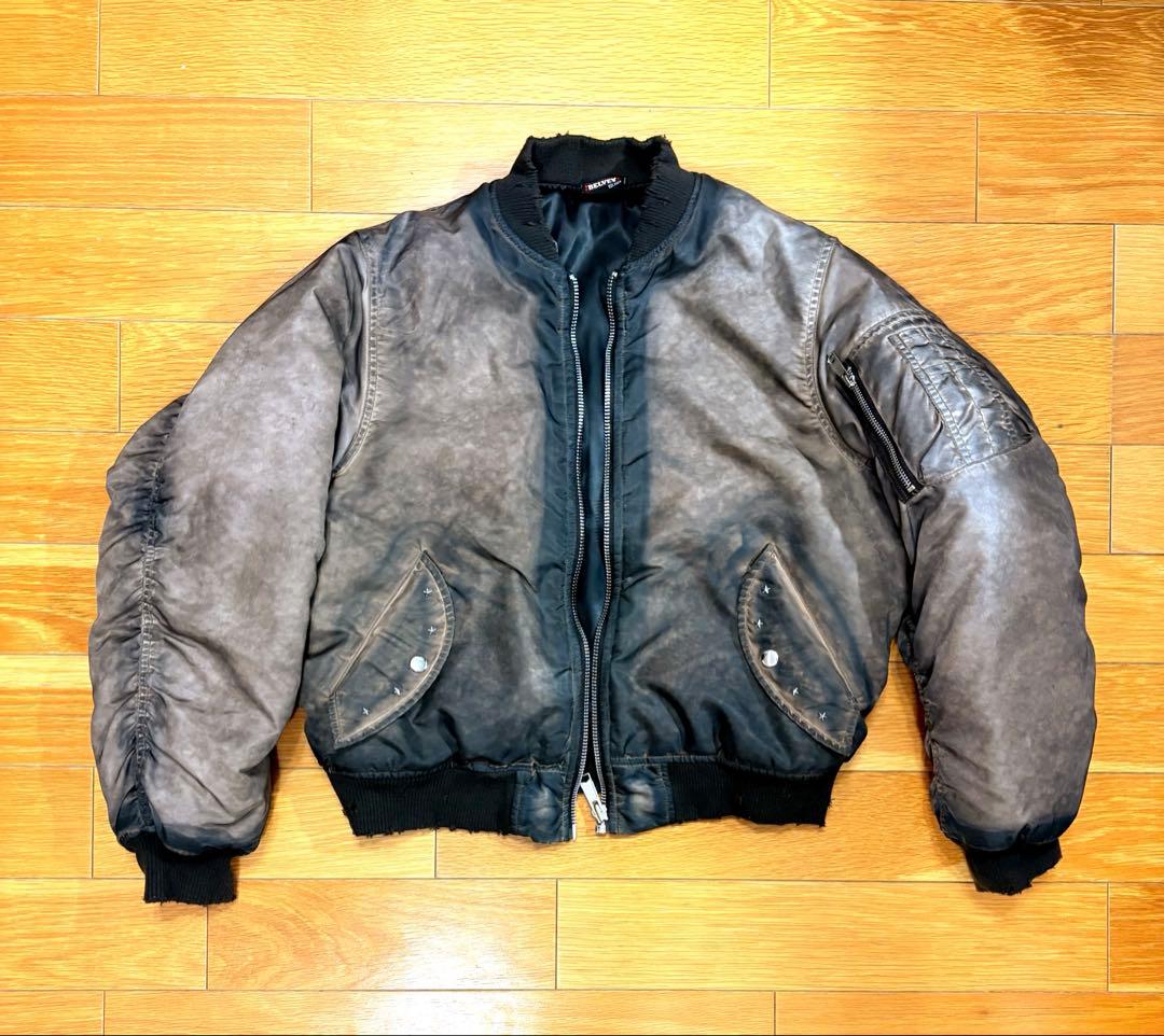 a*s様 BELVET Faded MA-1 Bomber Jacket ブラウ