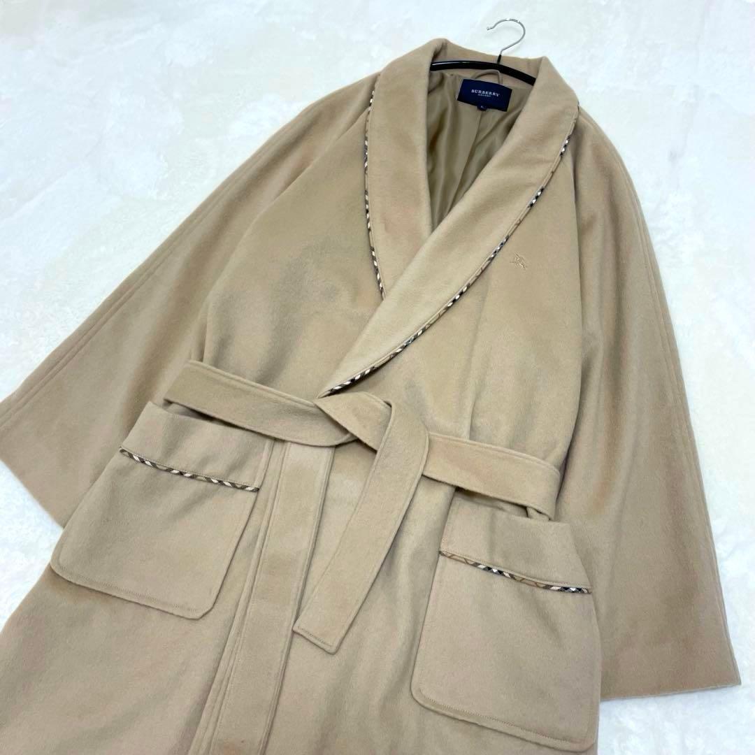 【美品】バーバリーロンドン ホースロゴ ノバチェック ガウンコート ベージュ L