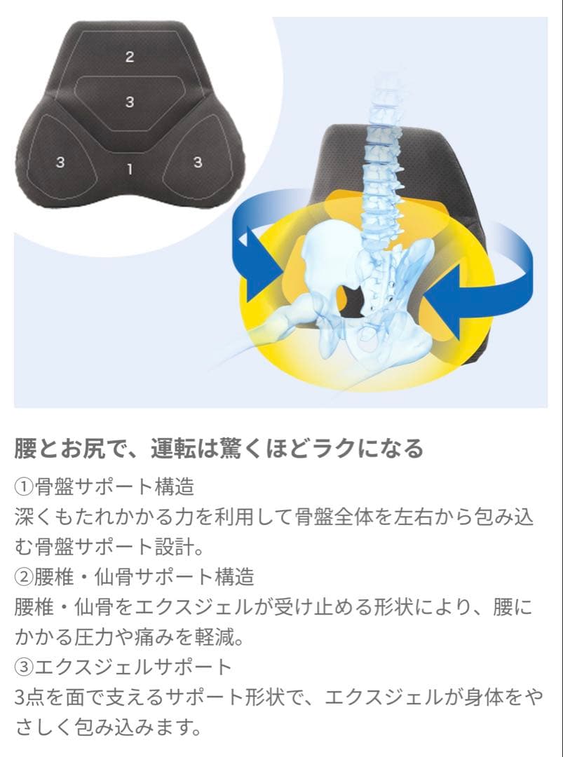 EXGEL ハグドライブサポートパッド 〔未使用ハンドクッション付き〕
