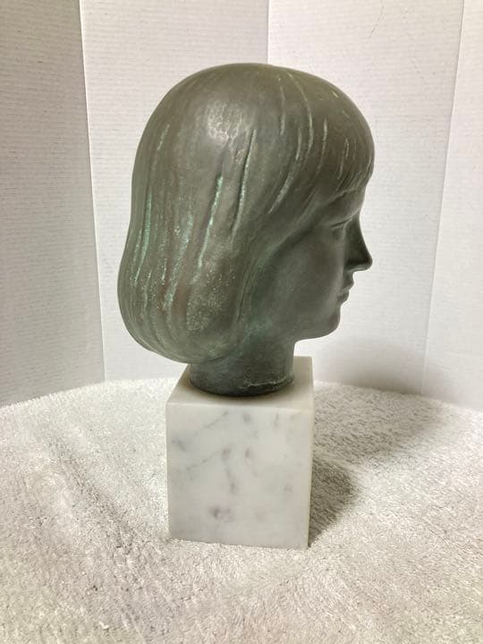 彫刻家 船越保武 少女 頭像　銅像 Y.FUNAKOSHI