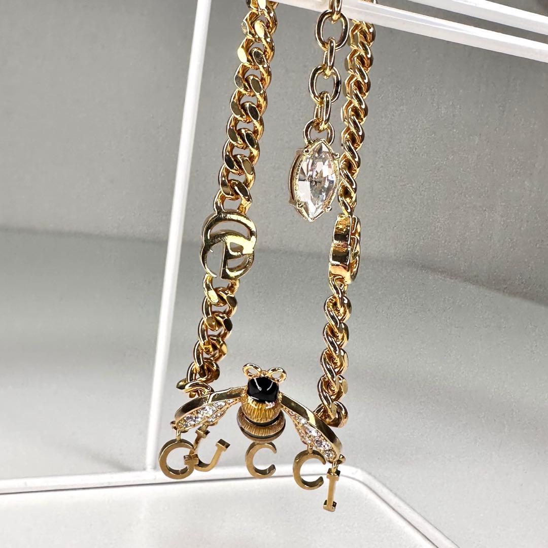 レア 希少 【美品】GUCCI グッチ ハチ 蜂 ビー ブレスレット クリスタル