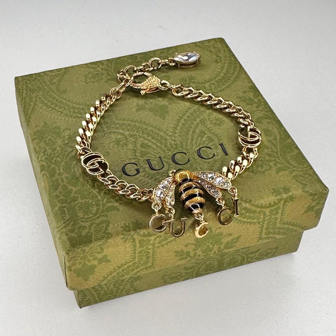 レア 希少 【美品】GUCCI グッチ ハチ 蜂 ビー ブレスレット クリスタル