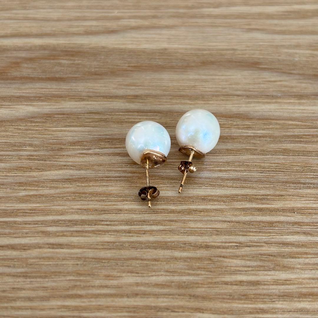 agete パールピアス ゴールド ホワイトパール 上品 シンプル
