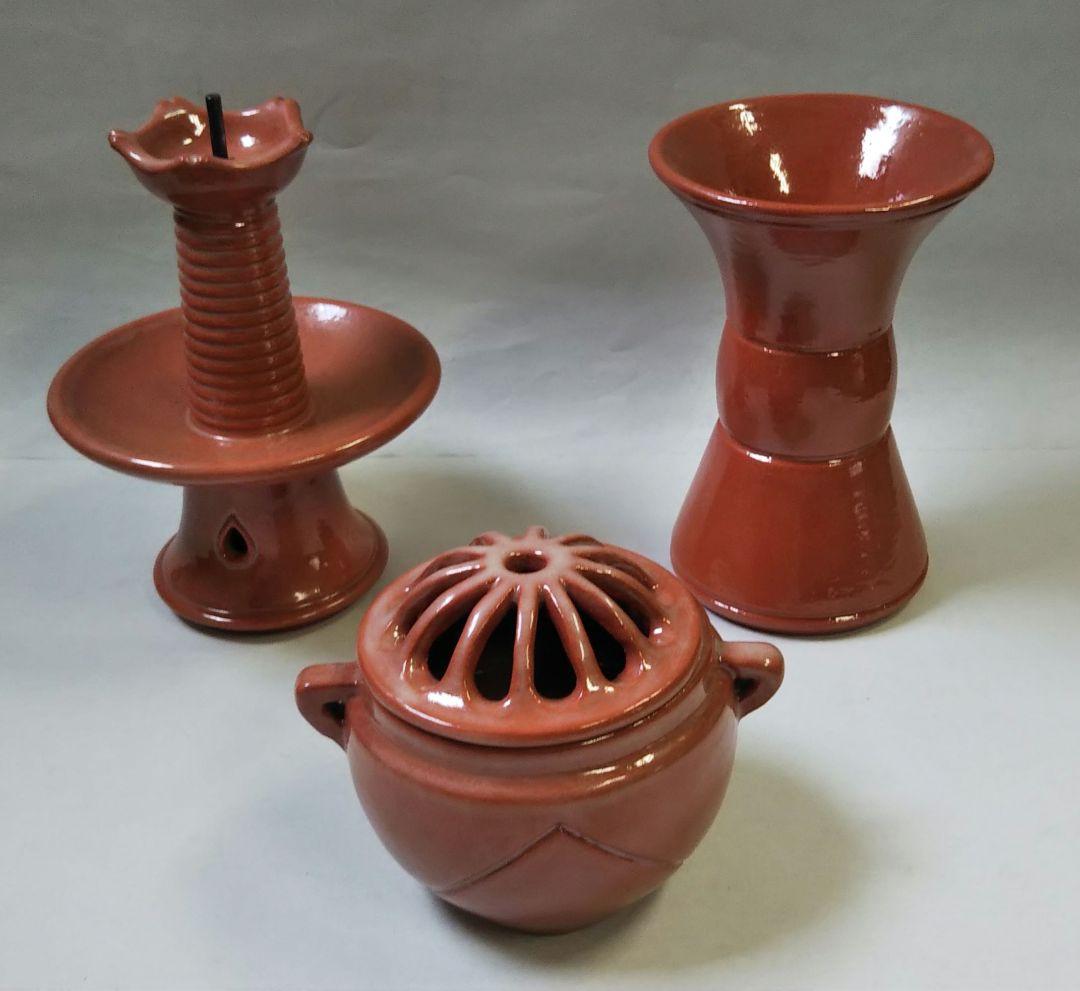 茶道具 三具足 七世 川嵜和楽 川崎和楽 新品
