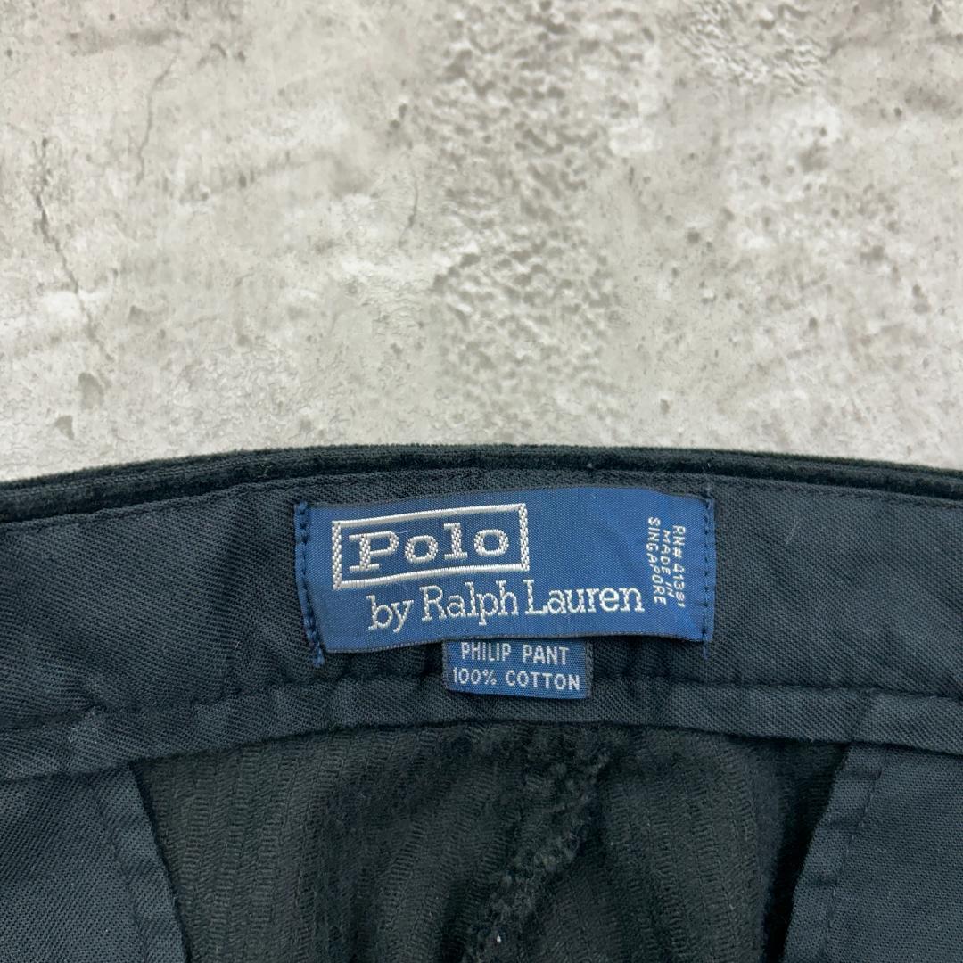 K*様 ラルフローレン　太畝　アメトラ　コーデュロイパンツ　古着　ブラック　W3