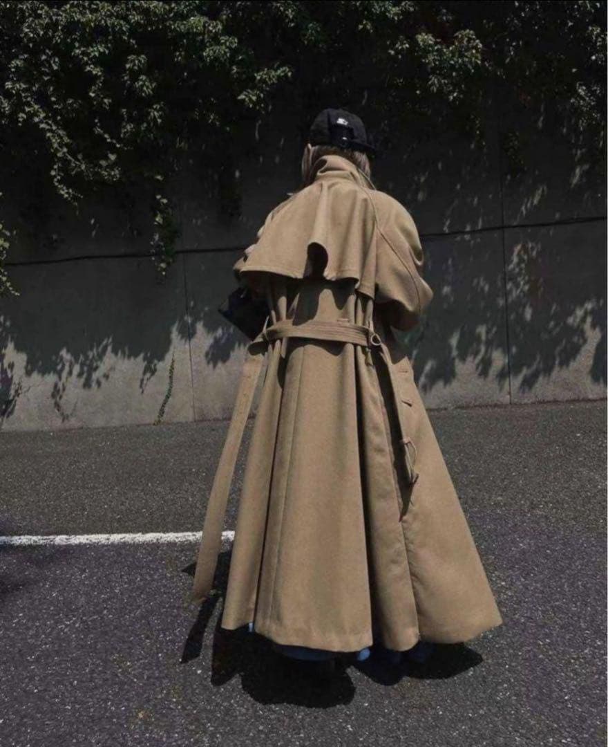 Ameri SUPERIOR FLARE TRENCH COAT ベージュ S